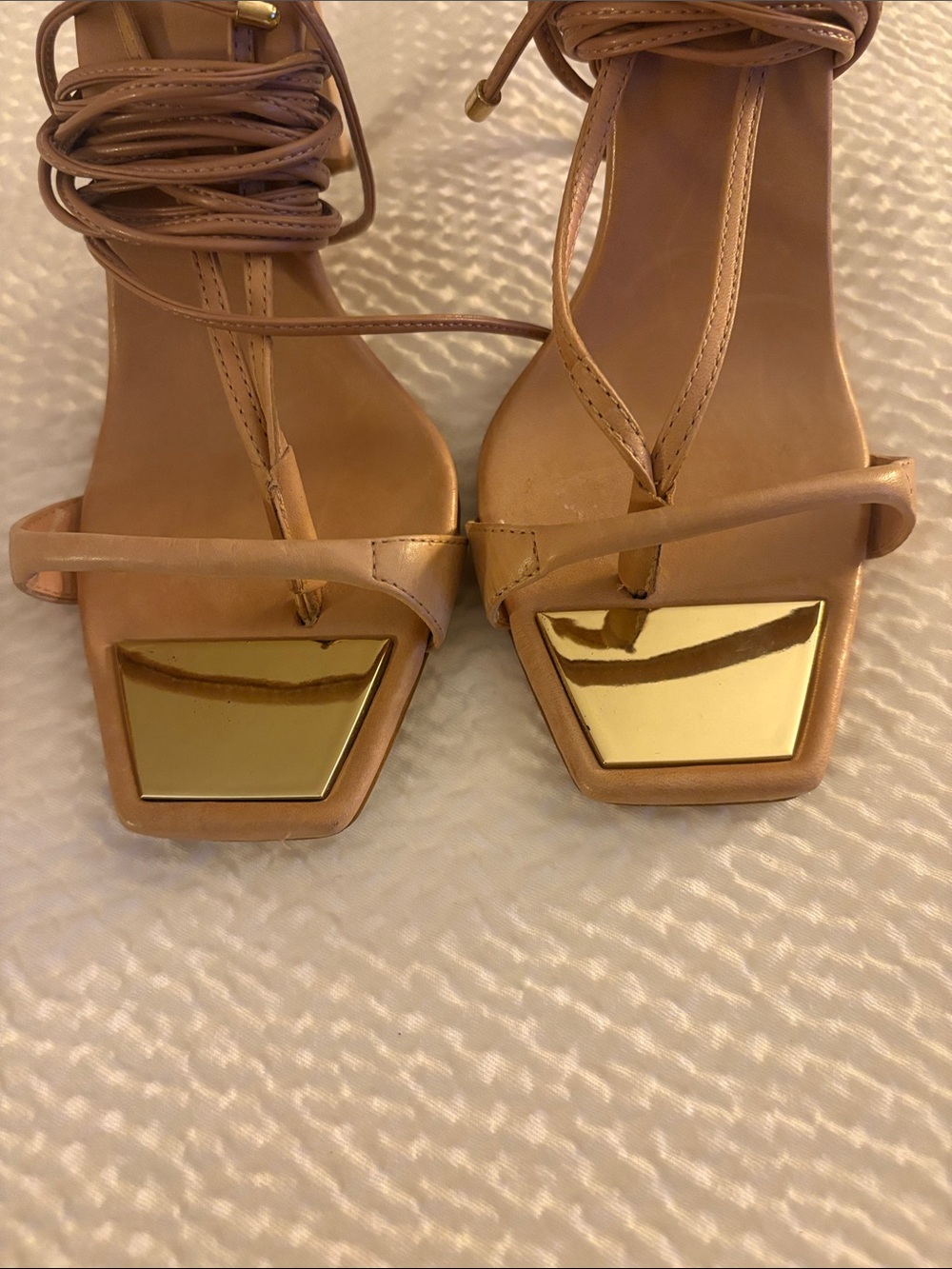 Schutz Strappy scandals Beige Size 8- - Picture 3 of 10